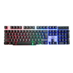 Point PT-70 Rainbow Light Arabic and English Words Gaming Keyboard - Black White