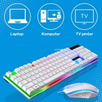 Combo Mouse RGB + Keboard Gaming Wired Rainbow light Gclexus q210