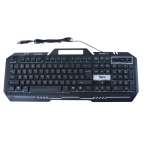 Gaming Keyboard PT-80 Point Rainbow Light Arabic and English Words - Black