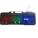 Gaming Keyboard fire.x FX-2000 Rainbow Light Arabic and English Words - Black